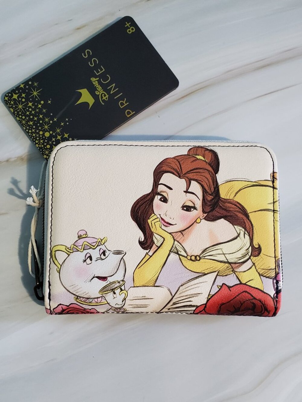 NWT Loungefly x Disney Beauty and the Beast "Belle Reading" Mini Wallet